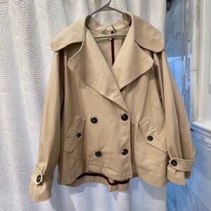 Free People oversized crop  Double-Breasted trench